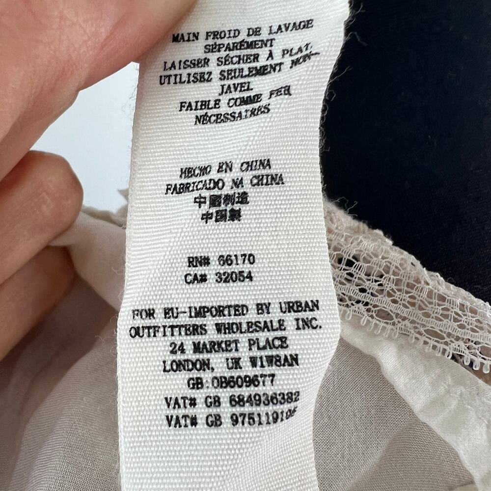 FREE PEOPLE Beige White A-line Dress Floral Just Like Honey Lace Back Zip Size 0 - Picture 9 of 9